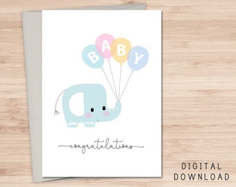 Printable Baby Card Etsy