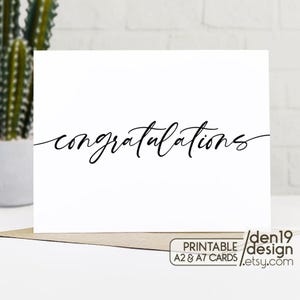 Gefeliciteerd afdrukbare kaart / Instant download pdf / kaartsjabloon