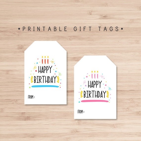 Printable Gift Tags / Happy Birthday Gift Tag / Birthday Gift | Etsy
