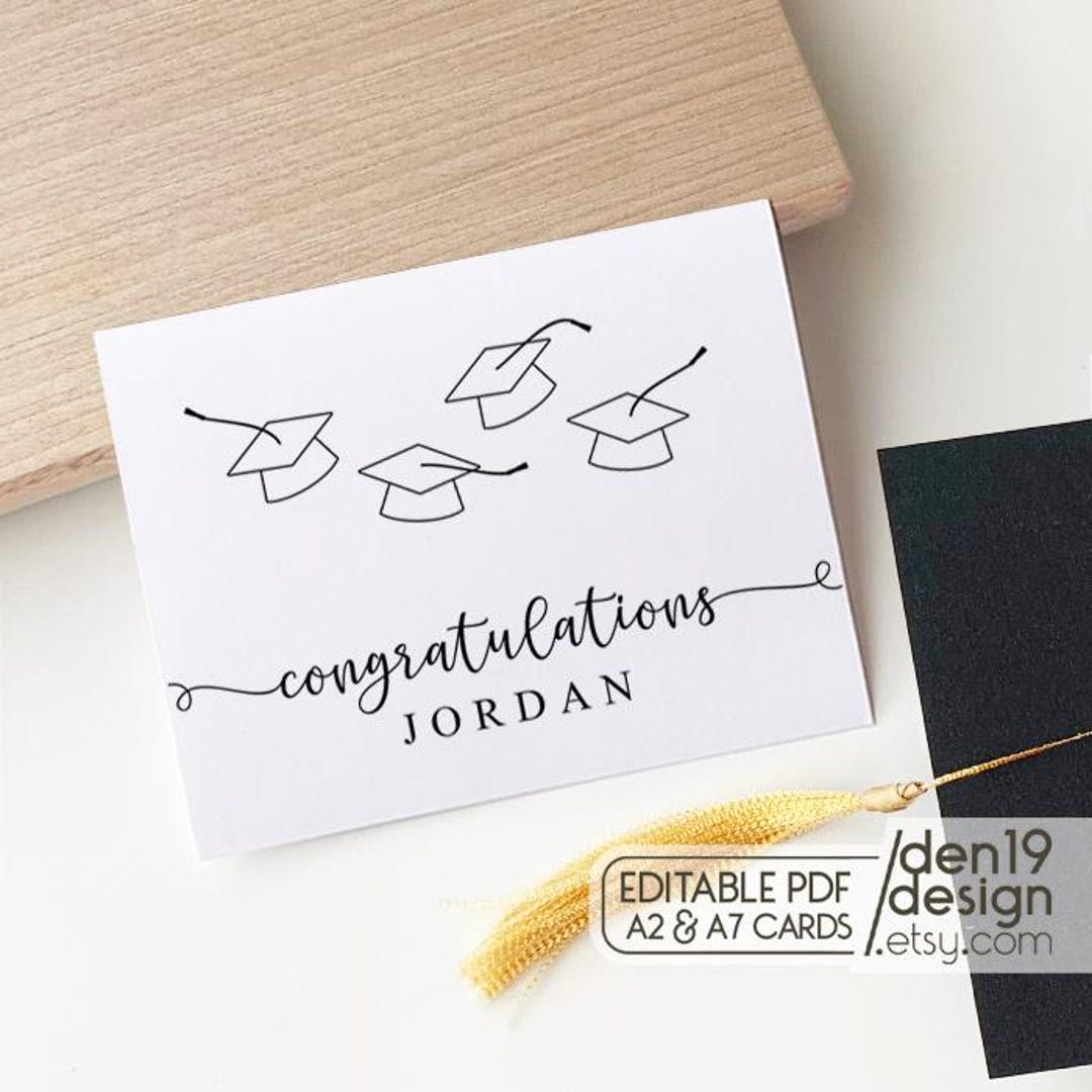 Editable & Printable Graduation Card / Instant Download PDF / Card ...