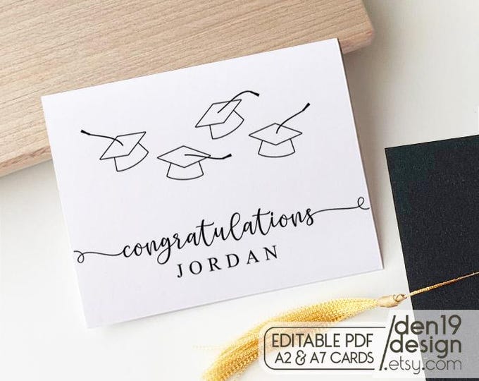 Congratulations Graduation Printable Card / Instant Download PDF / Card ...