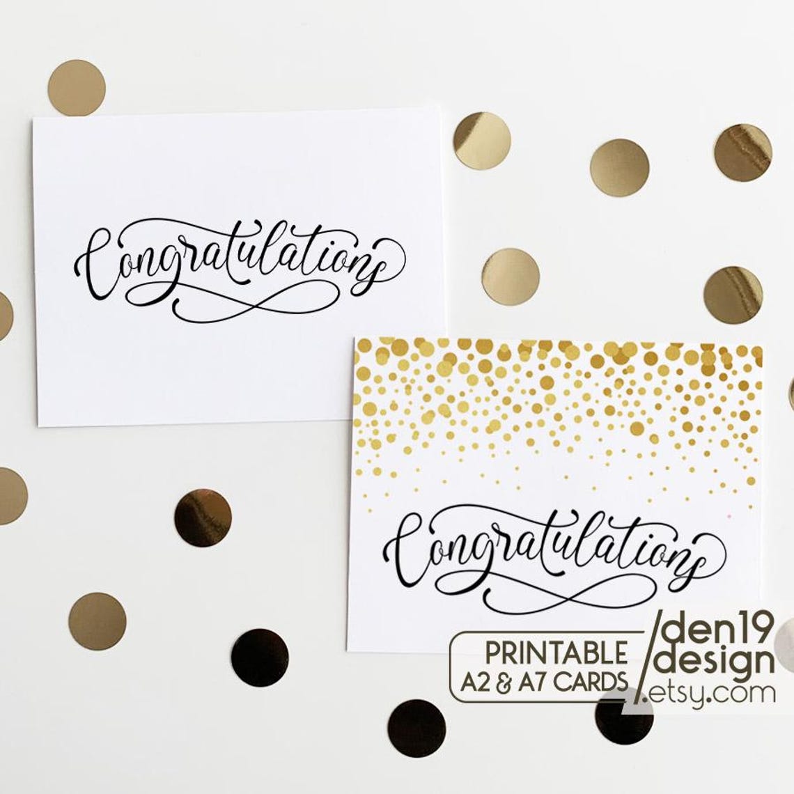 Congratulations Printable Card / Instant Download PDF / Card Template ...