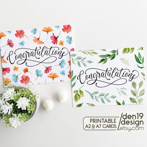 Gefeliciteerd afdrukbare kaart / Instant download pdf / kaartsjabloon