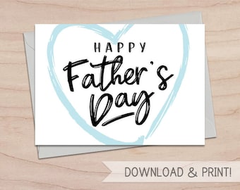 Happy Father's Day Printable Card / Instant Download PDF / | Etsy