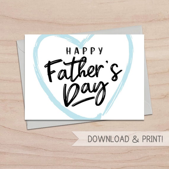 Happy Father's Day Printable Card / Instant Download PDF / | Etsy