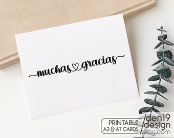 Muchas Gracias Card: Spanish Printable Template (PDF)