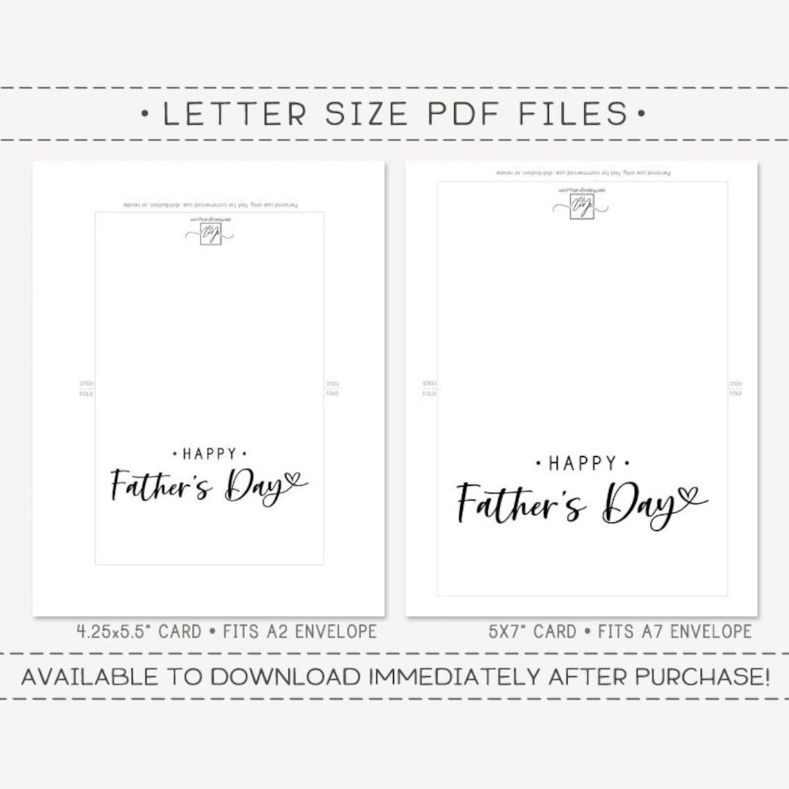 Happy Father's Day Printable Card / Instant Download PDF / - Etsy