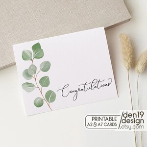 Tarjeta de felicitación imprimible / Descarga instantánea en PDF / Plantilla de tarjeta de eucalipto