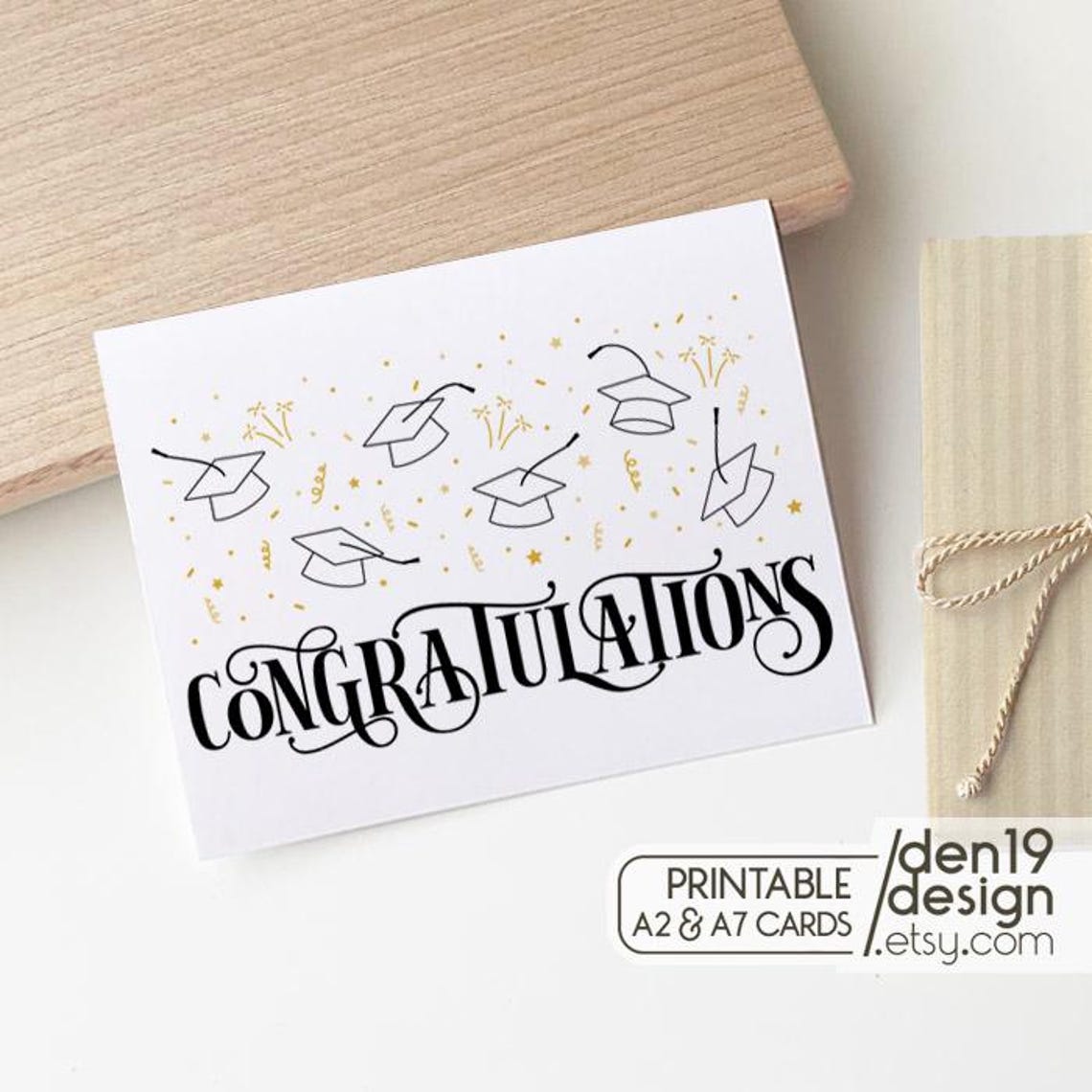 Congratulations Printable Card / Instant Download PDF / Graduation Card ...
