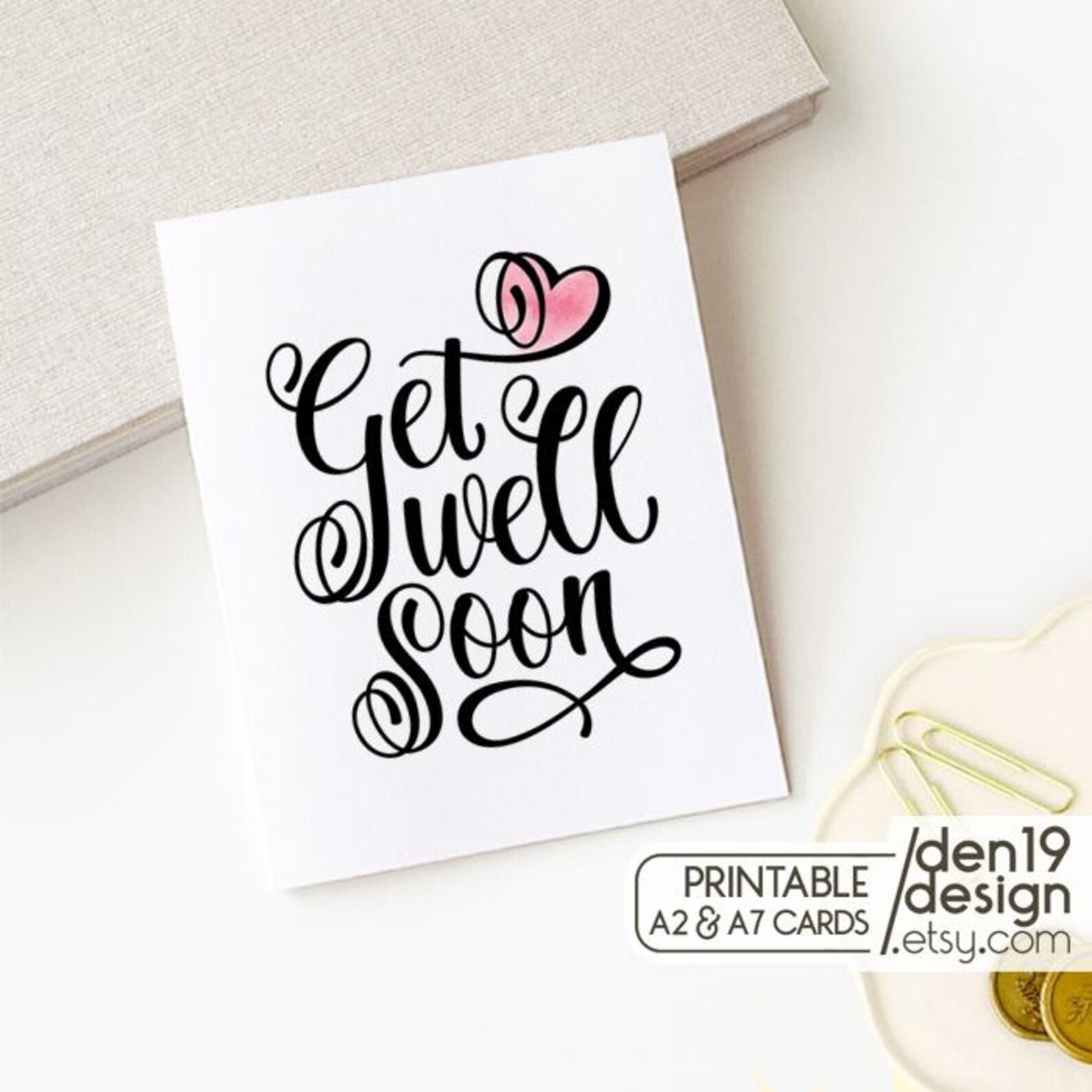 Get Well Soon Printable Card / Instant Download PDF / Card Template ...
