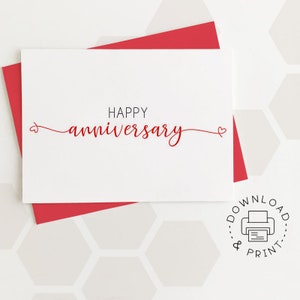 Printable Happy Anniversary Card / Instant Download PDF / - Etsy