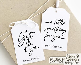 Editable Gift Tags: Printable Favor Tags (PDF Download)