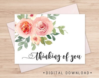 Thinking of You Printable Card / Instant Download PDF / Card | Etsy