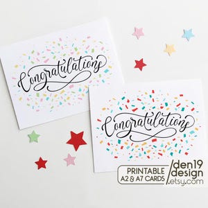 Congratulations Printable Card / Instant Download PDF / Card Template