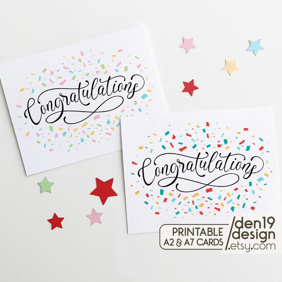 Conratulation Card.pdf Congratulations Printable Card / Instant Download PDF / Card Template ...