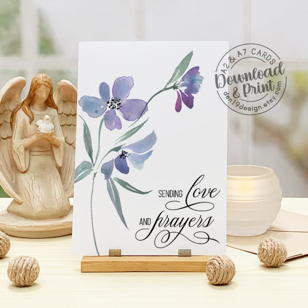 Printable Card Sending Love and Prayers / Instant Download PDF ...