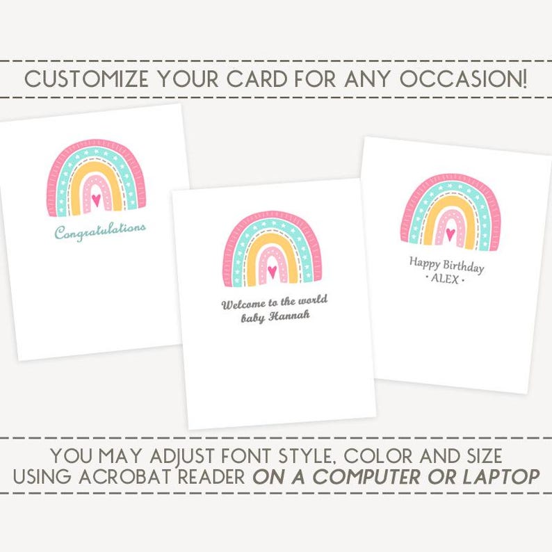 Buy All Occasion Editable & Printable Card / Instant Download PDF ...
