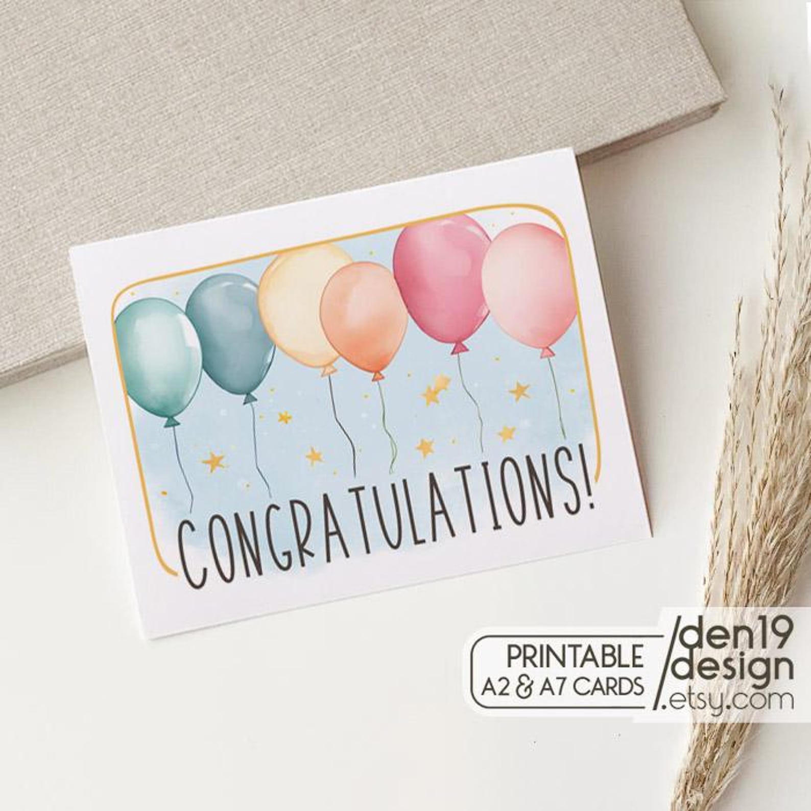 Conratulation Card.pdf Congratulations Printable Card / Instant Download PDF / Card Template ...