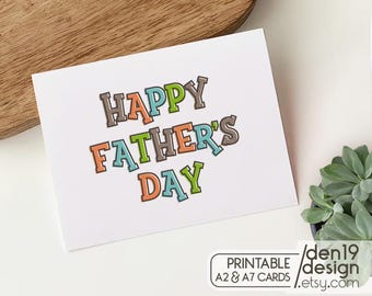 Happy Father's Day Printable Card / Instant Download PDF / Card Template