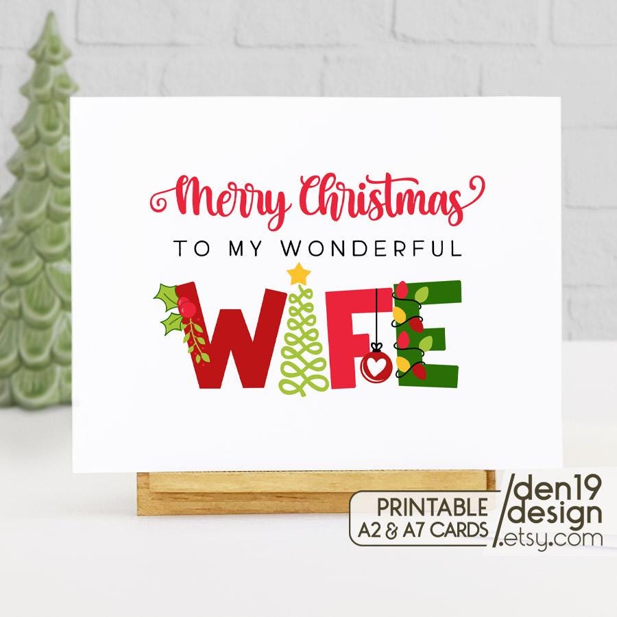 wife-christmas-card-etsy for Free Printable Christmas Card For My Wife Wife Christmas Card - Etsy for Free Printable Christmas Card For My Wife