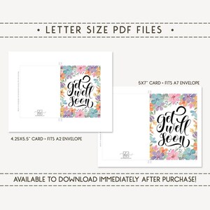 Floral Get Well Soon Printable Card / Instant Download PDF / Card ...