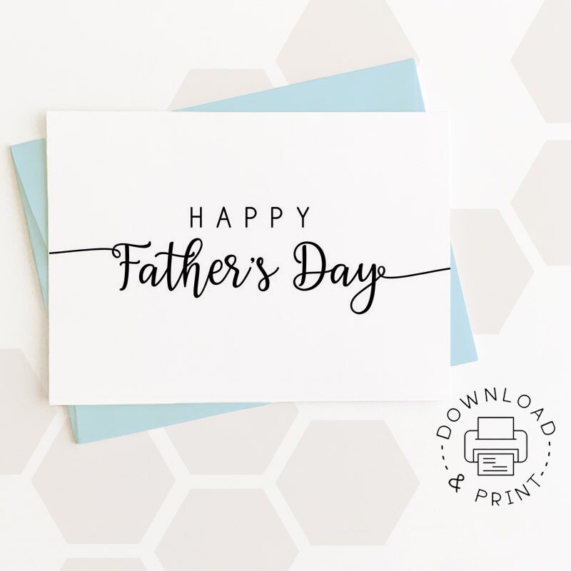Happy Father's Day Printable Card / Instant Download PDF / - Etsy