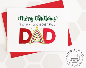 Merry Christmas Printable Card / Instant Download PDF / - Etsy