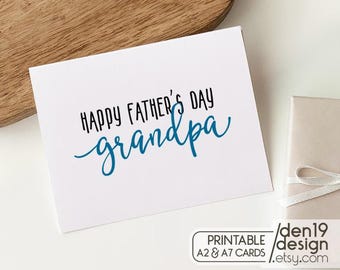 Happy Father's Day Grandpa Printable Card / Instant Download PDF / Card Template