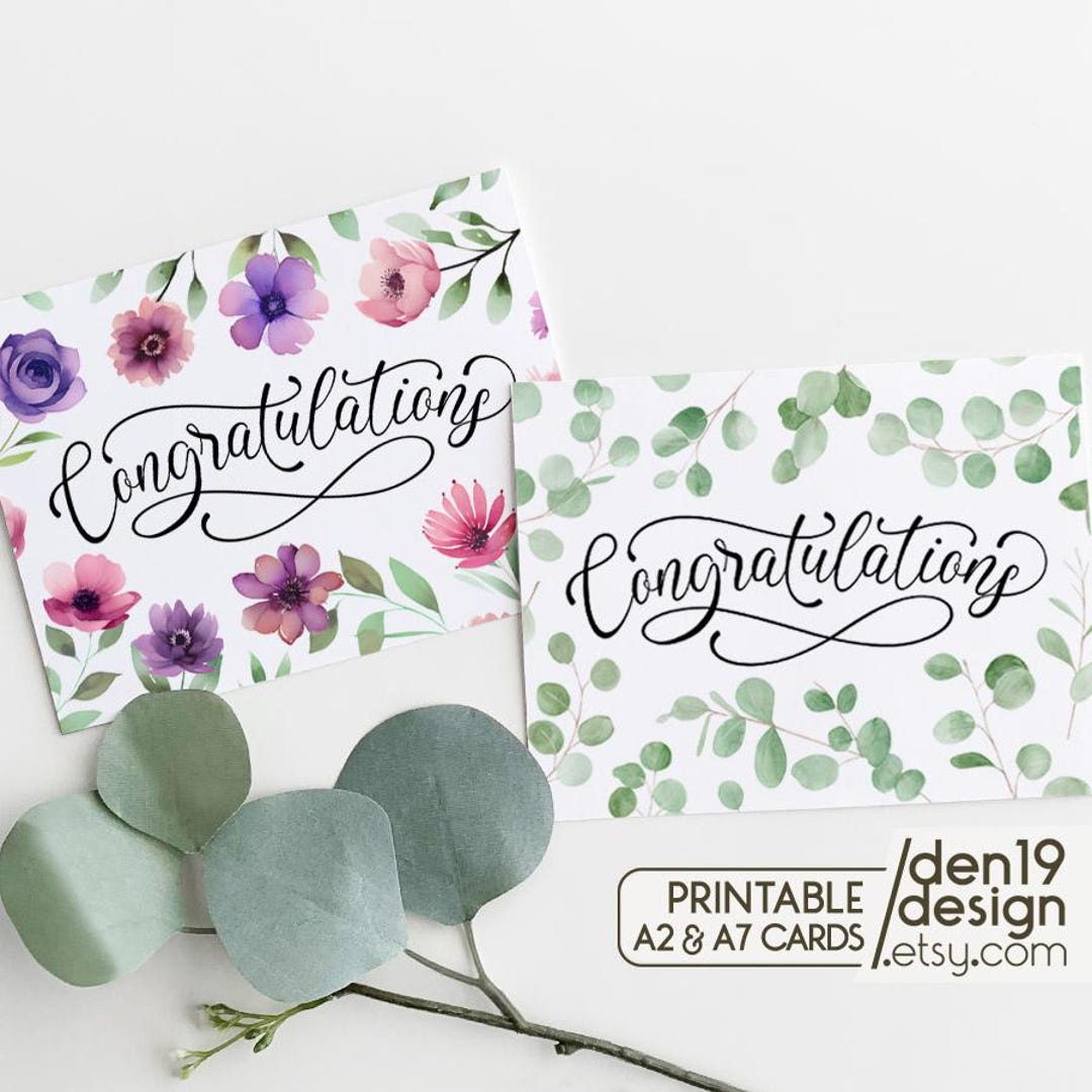 Post Card Congratulations Congratulations Printable Card / Instant Download PDF / Card Template ...