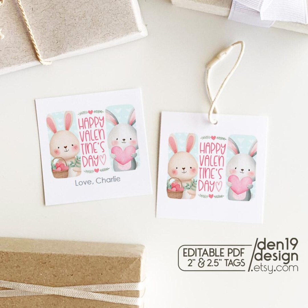 Editable & Printable Gift Tags / Happy Valentine's Day Tag - Etsy UK