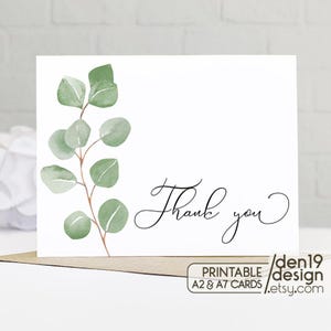 Dankeschön Printable Card / Instant Download PDF / Eukalyptus Kartenvorlage