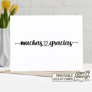 Muchas Gracias Karte / Spanische Karte / Tarjeta Imprimible / Karte zum Ausdrucken