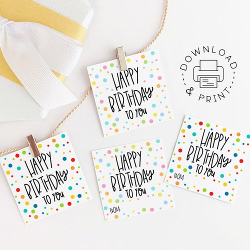 Printable Gift Tags / Happy Birthday Gift Tags / Gift Labels Etsy