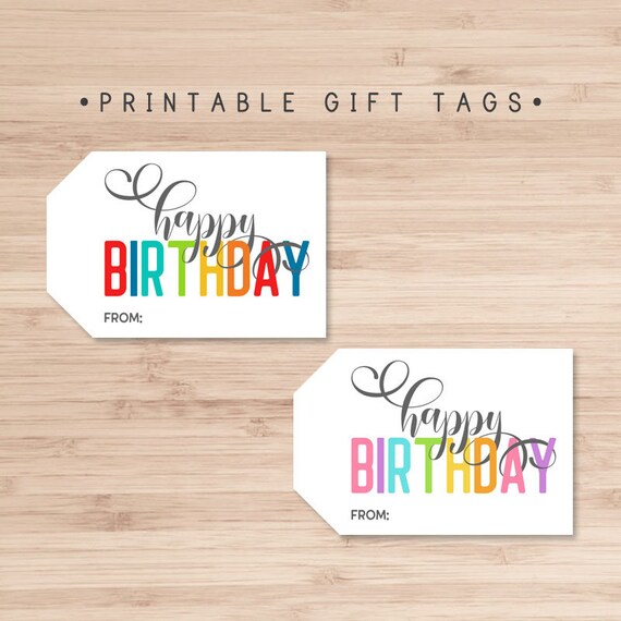 Printable Gift Tags / Happy Birthday Gift Tag / Birthday Gift | Etsy UK
