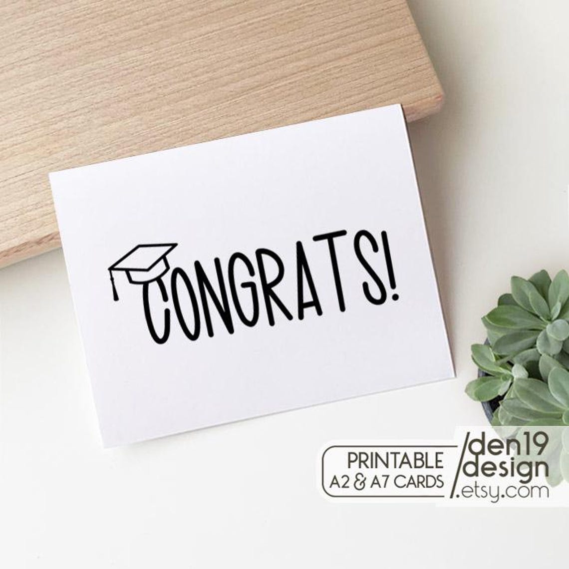 Congrats Printable Card / Instant Download PDF / Graduation Card ...
