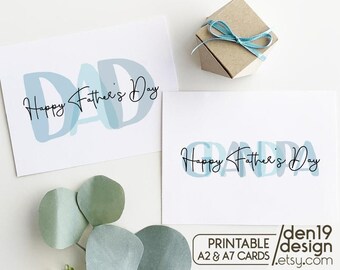 Printable Cards For Dad & Grandpa / Happy Father's Day Card Template / Instant Download PDF