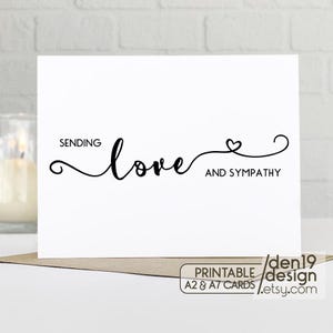 Carte imprimable d'envoi d'amour et de sympathie / Téléchargement instantané au format PDF / Modèle de carte / Carte de condoléances