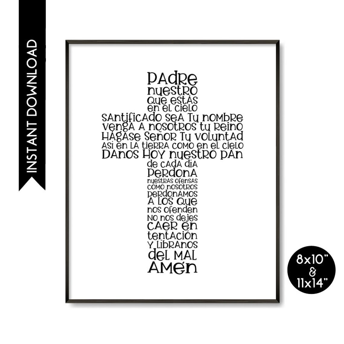 Padre Nuestro / Our Father / Printable Wall Art / Instant | Etsy