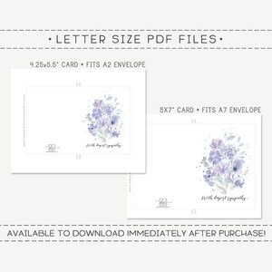 With Deepest Sympathy Printable Card / Instant Download PDF / Card ...