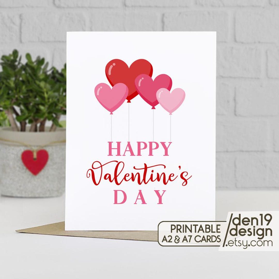 Happy Valentine's Day Printable Card / Instant Download PDF / Card ...