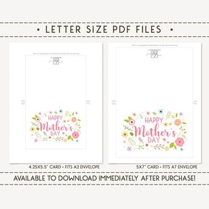 Floral Happy Mother's Day Card Template (Digital Download) image 2