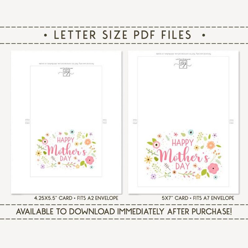 Floral Happy Mother's Day Card Template (Digital Download) image 2