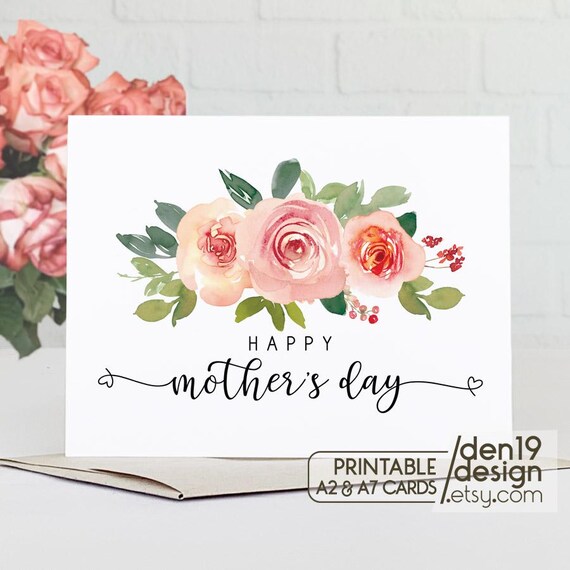 Happy Mother's Day Printable Card / Floral Printable Card Template / Instant Download PDF