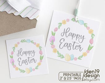 Printable Happy Easter Gift Tags / Instant Download