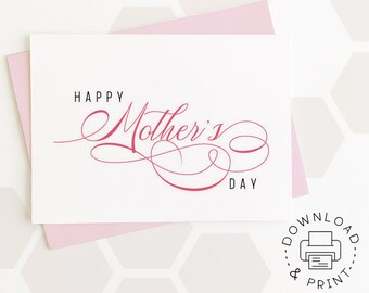 Happy Mother's Day Printable Card, Instant Download PDF, Printable ...