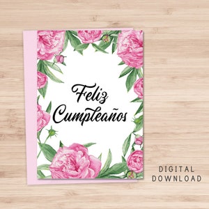 feliz cumpleanos happy birthday printable card instant etsy australia