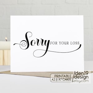 Désolé pour votre perte carte imprimable / téléchargement immédiat PDF / modèle de carte de sympathie / carte de condoléances