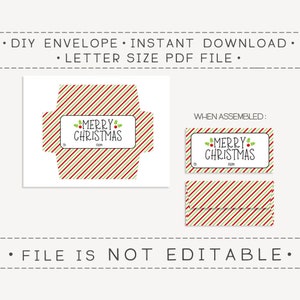 Printable Christmas Money Gift Envelope / Instant Download PDF Etsy
