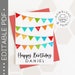 Editable &amp; Printable Happy Birthday Card / Instant Download PDF / Card ...