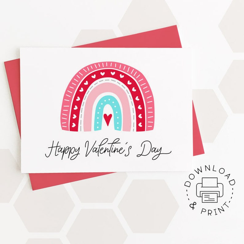 Happy Valentine's Day Printable Card / Instant Download - Etsy